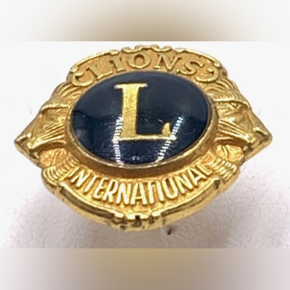 Vintage Gold plated Lions International Service Club Pin Tie Tack RegU.S PatOff. - Picture 5 of 6